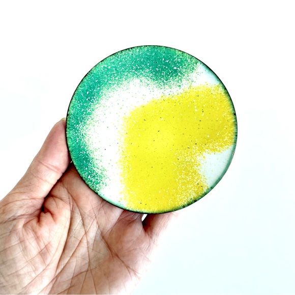 Vintage Enamelled Copper Trinket Dish - Picture 7 of 14